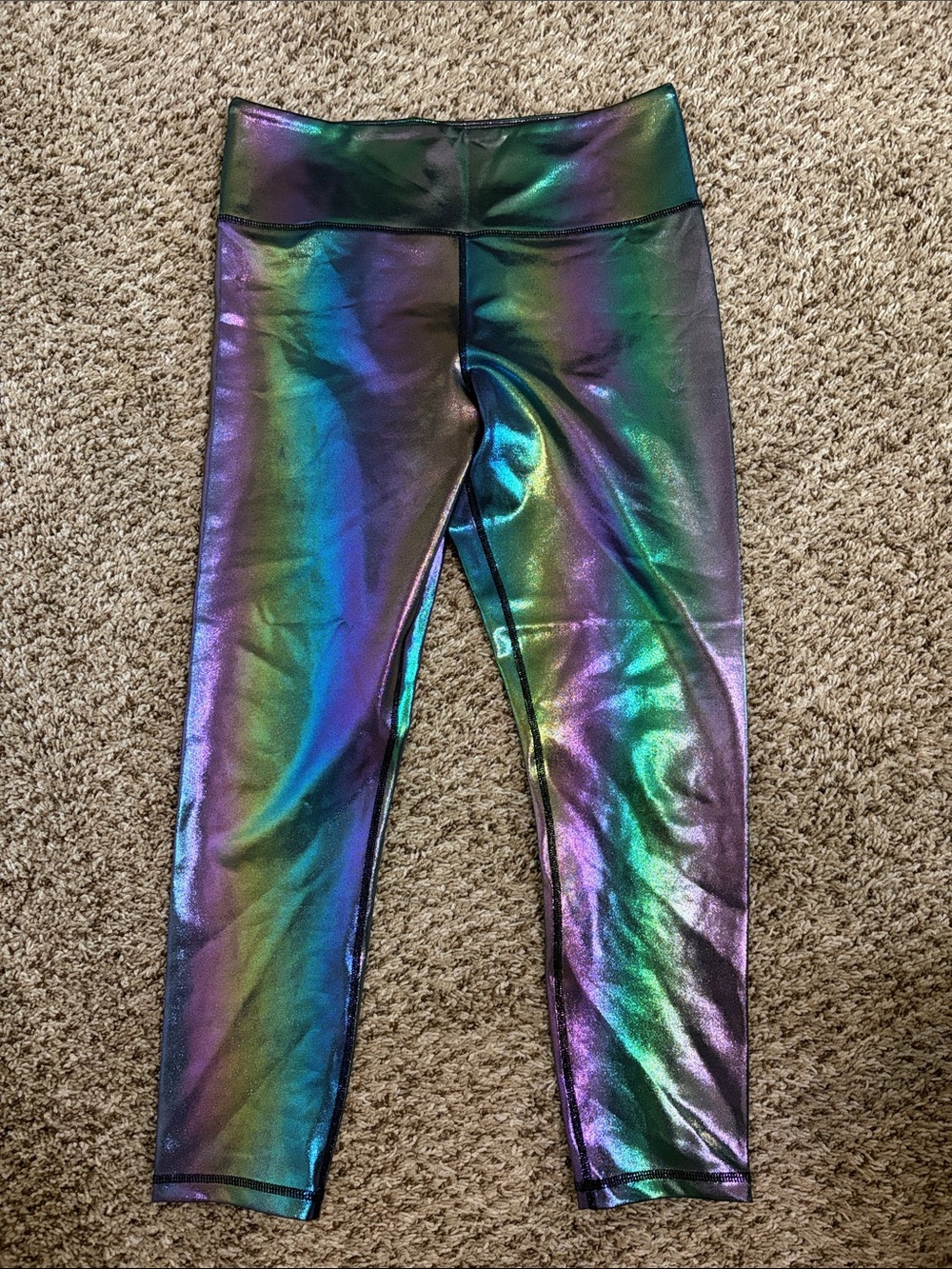 ZYIA active Iridescent Green and Purple Women's Leggings - Shimmer Activewear
